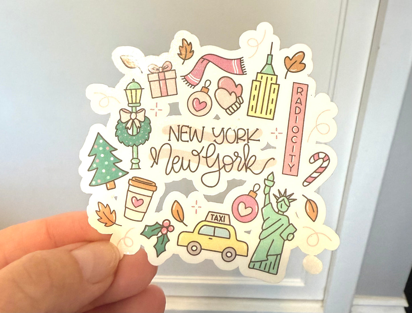New York Inspired Christmas sticker