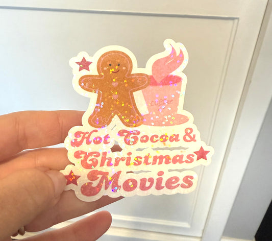 Gingerbread, Pink Cocoa & Christmas movies sticker