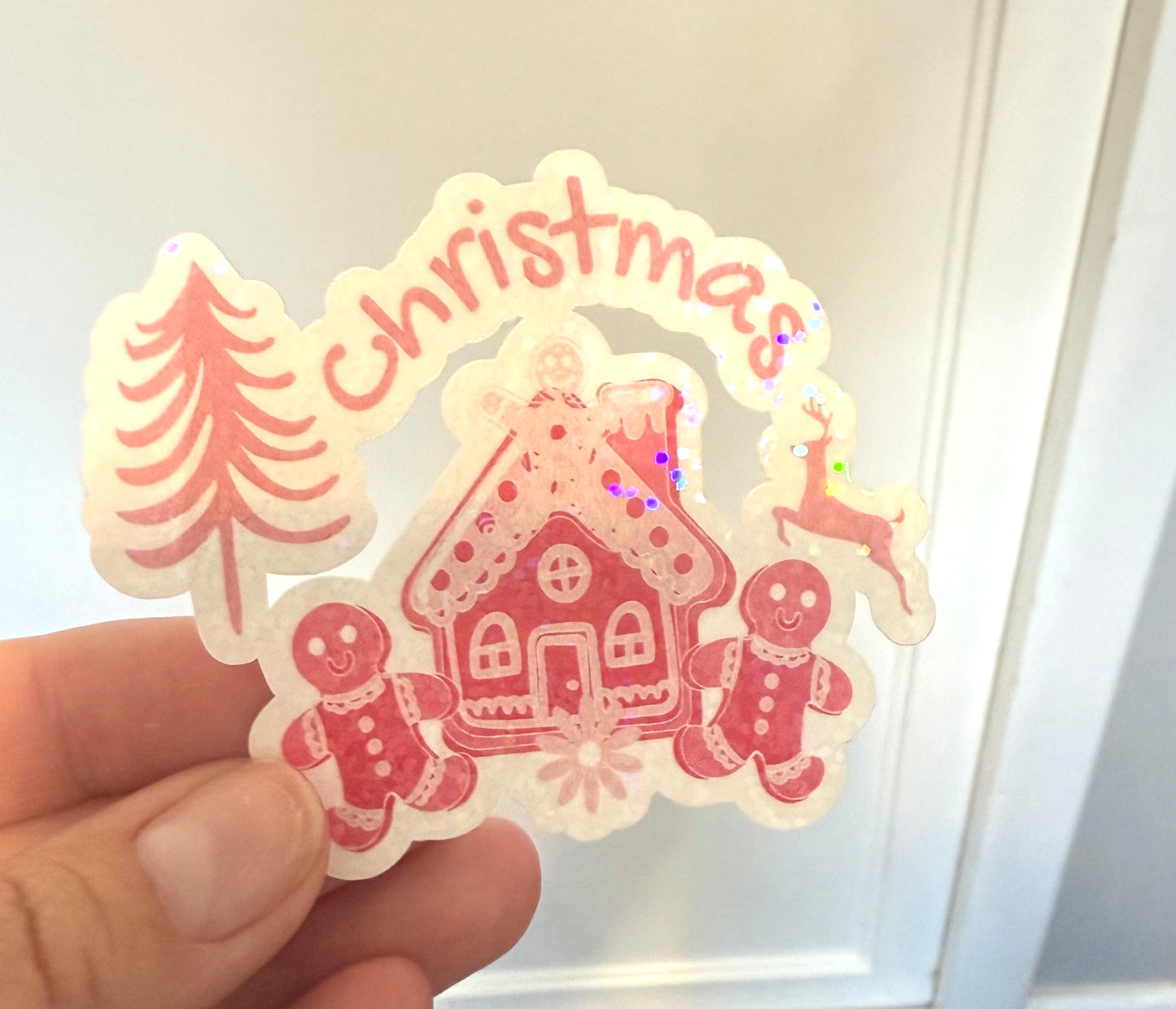 Pink Christmas & Gingerbread sticker