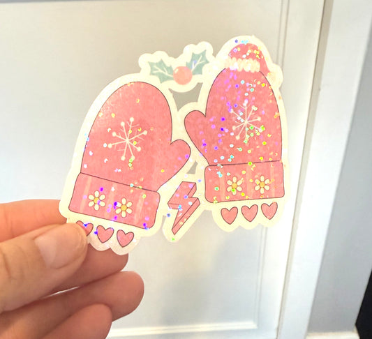 Girly Pink Mittens sticker