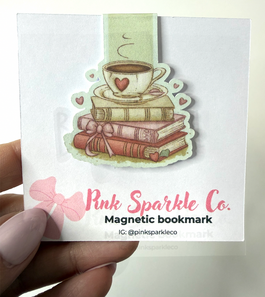 Book & Coffee Lover Magnetic Bookmark